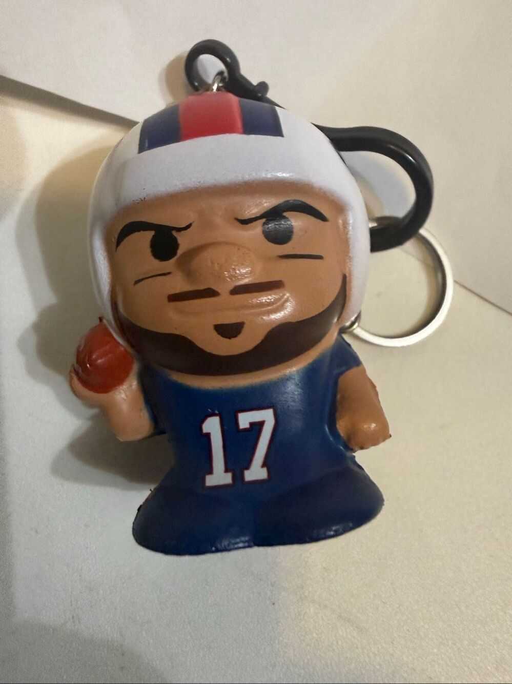NFL 2025 Squeezy Mates Buffalo Bills Josh Allen #17 Keychain Blue Tan 2.5”